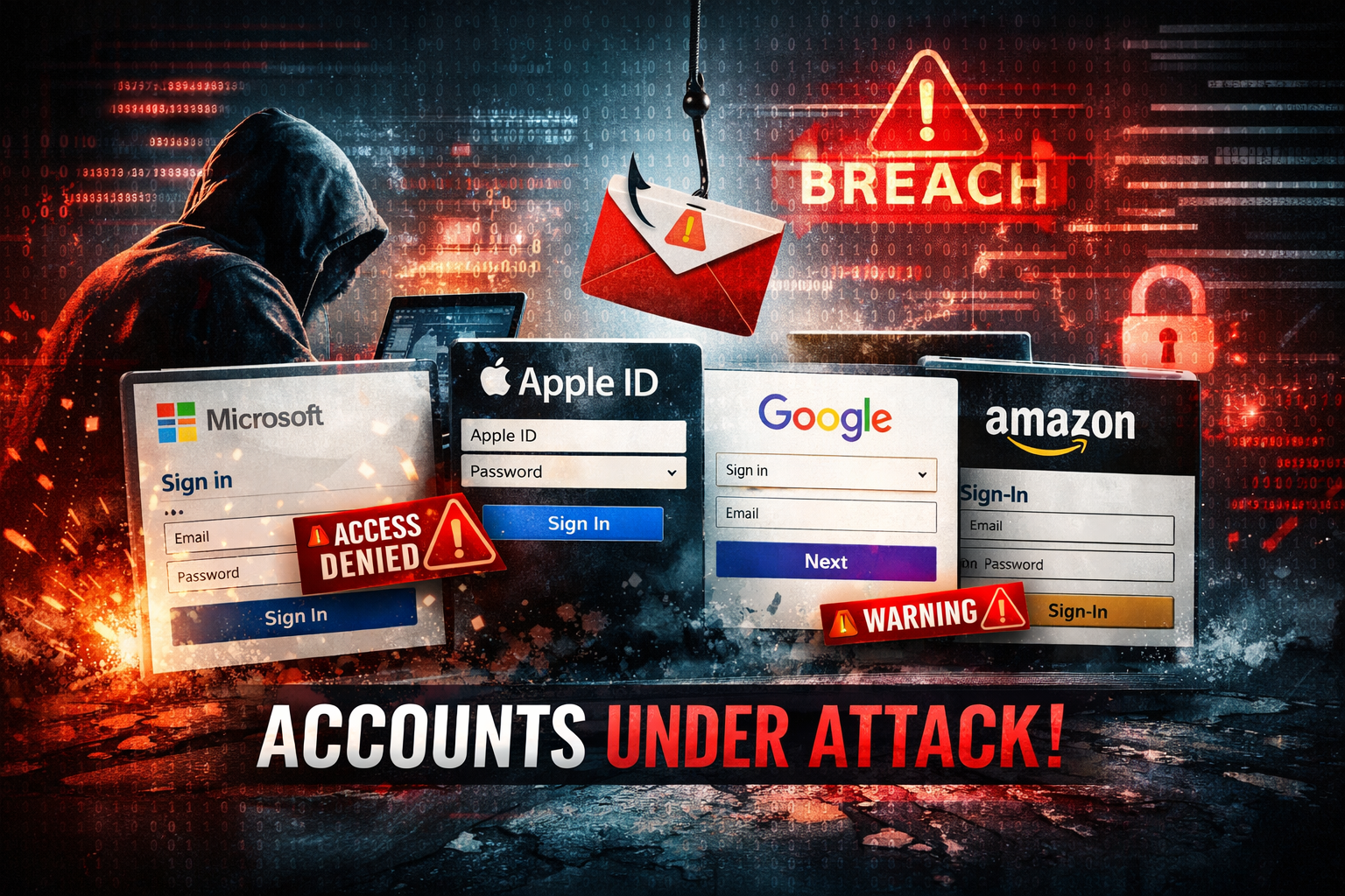 Microsoft, Apple, Google and Amazon accounts under attack warning